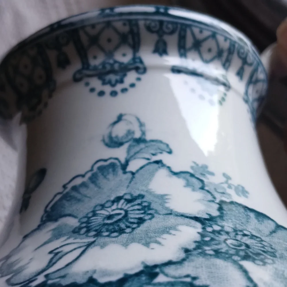 Vintage or Antique blue and white ceramic pitcher - Picture 6 of 6